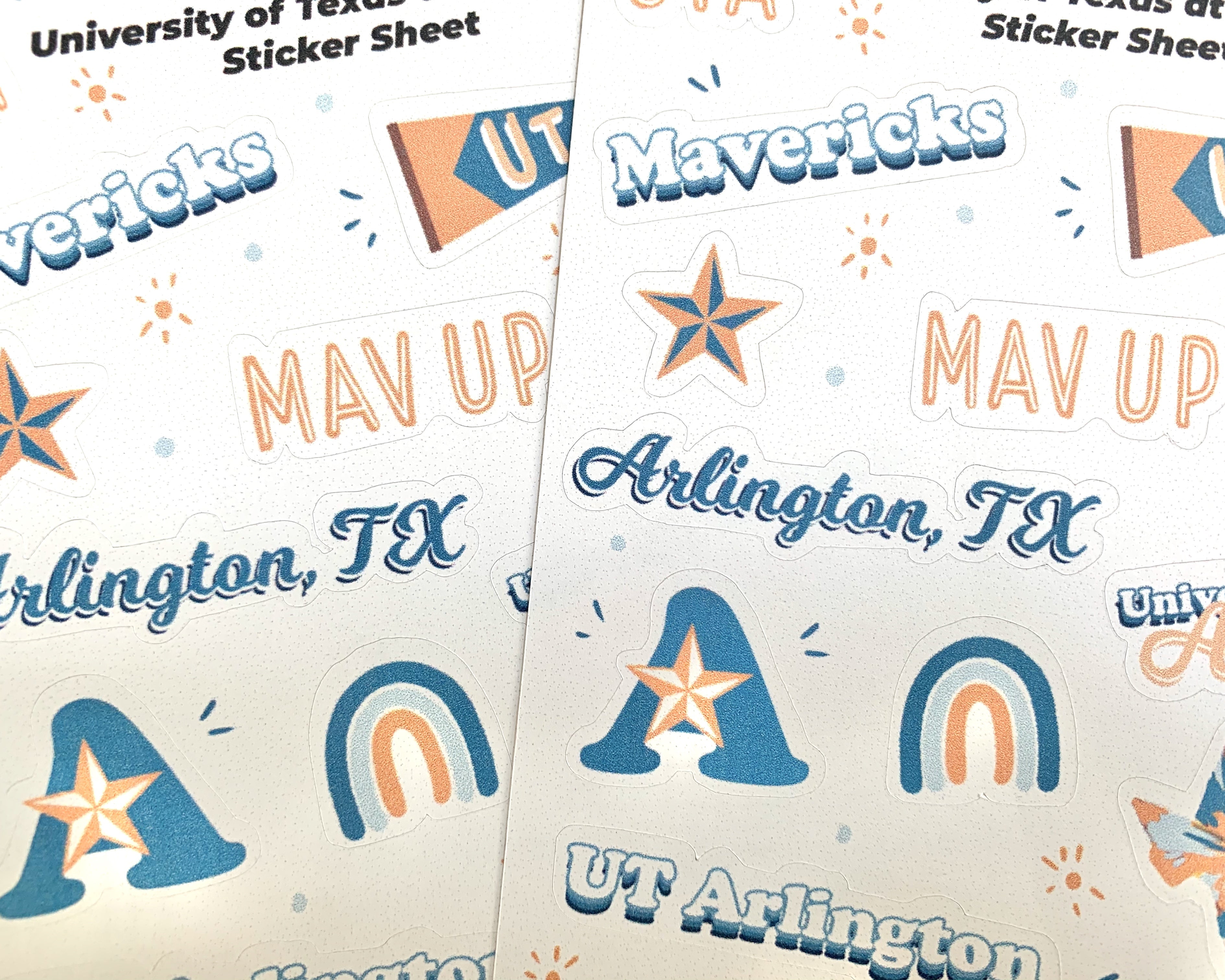 University of Texas at Arlington Sticker Sheet