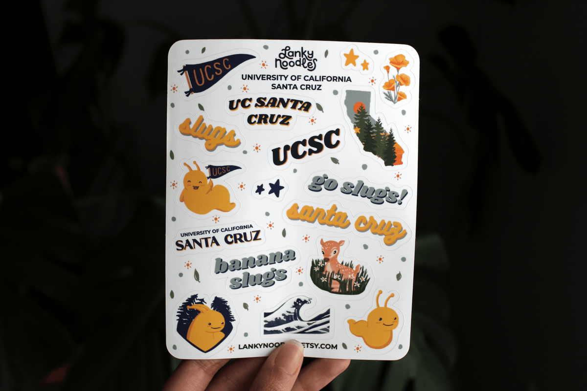 UC Santa Cruz Sticker Sheet Lanky Noodles