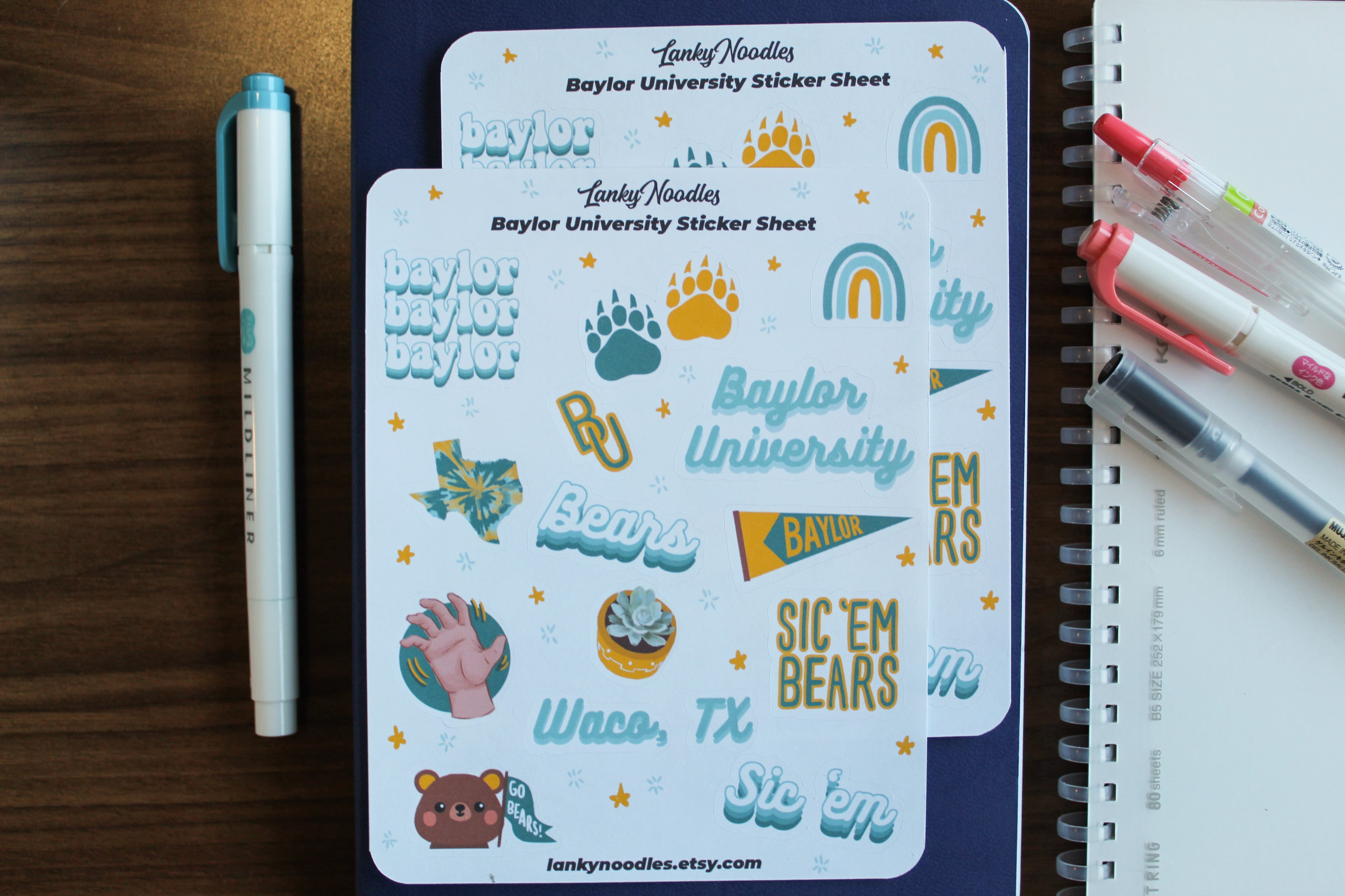 Baylor University Sticker Sheet